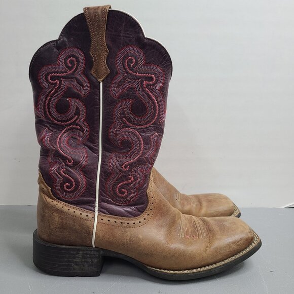 Ariat Women’s Size 9.5 B Quickdraw Leather Western Pink Cowboy Boots 10004719 - Picture 1 of 12